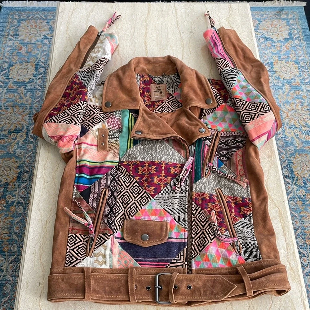 NWOT We The Free Vintage Style Cow Leather Jacket. S. Rare! $950 - Picture 14 of 15